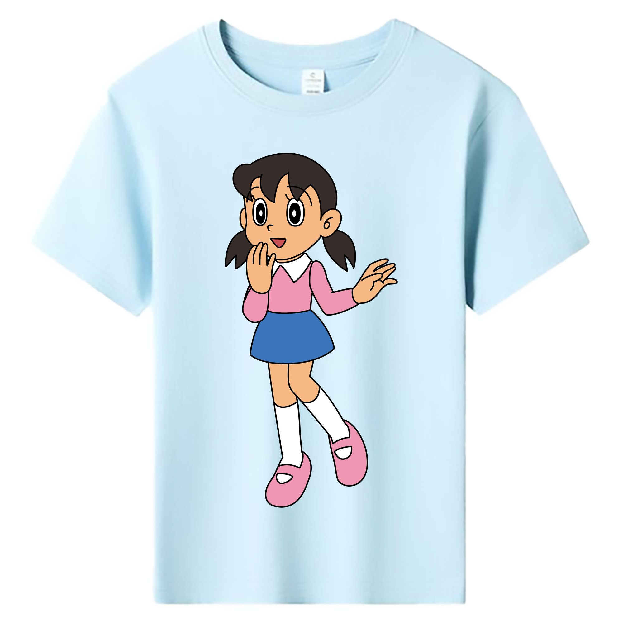 （画像用） ドラえもん みなもと しずか Doraemon Shizuka Minamoto 綿100％キッズTシャツ（フロントプリント）